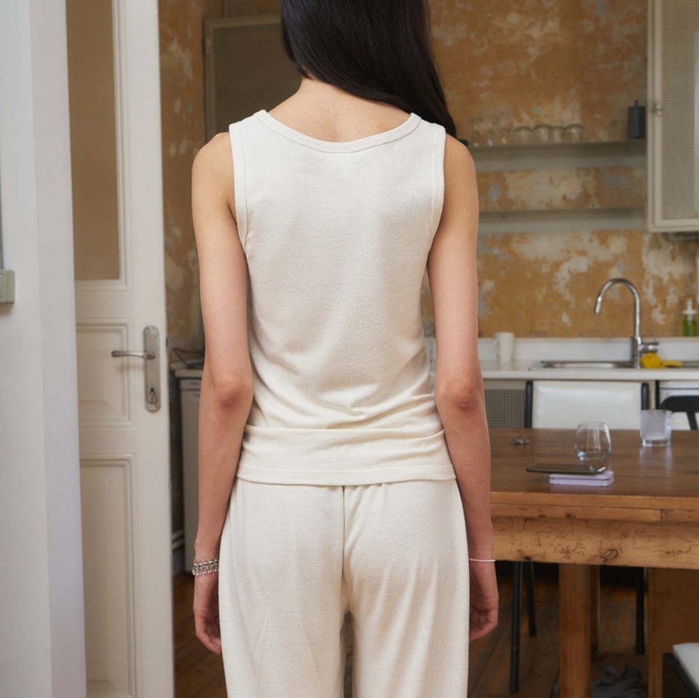 Signe Cream Silk Tank Top Xsmall - Picture 2 of 6